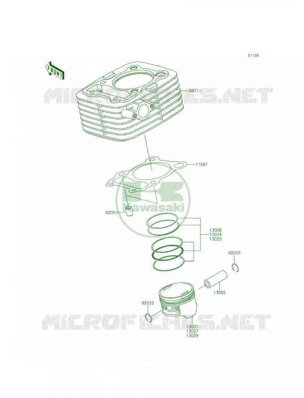CylinderPistons Kawasaki MOTOS 140 2013 KLX140  KLX140ADF