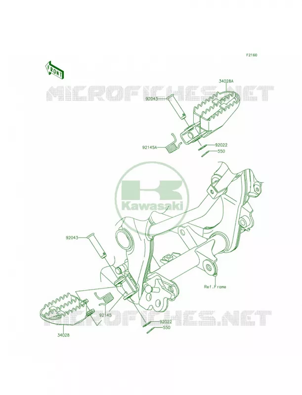 Footrests Kawasaki MOTOS 140 2013 KLX140  KLX140ADF
