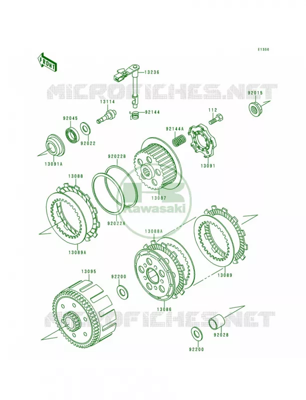 Clutch Kawasaki MOTOS 200 1994 KDX200  KDX200-E6