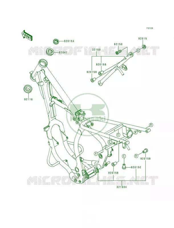 Frame Kawasaki MOTOS 200 1994 KDX200  KDX200-E6