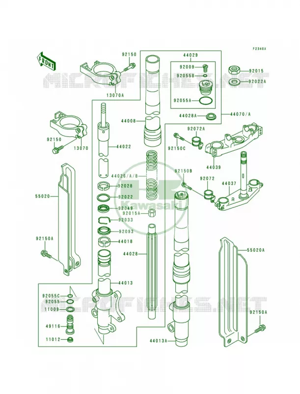 Front ForkKDX200-E5E6 Kawasaki MOTOS 200 1994 KDX200  KDX200-E6