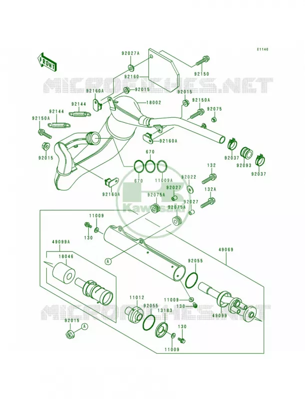 Mufflers Kawasaki MOTOS 200 1994 KDX200  KDX200-E6
