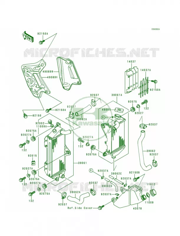 RadiatorKDX200-E6 Kawasaki MOTOS 200 1994 KDX200  KDX200-E6
