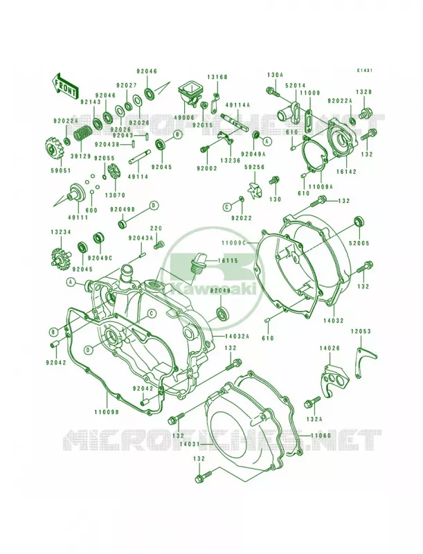 Engine Covers Kawasaki MOTOS 250 1994 KDX250  KDX250-D4