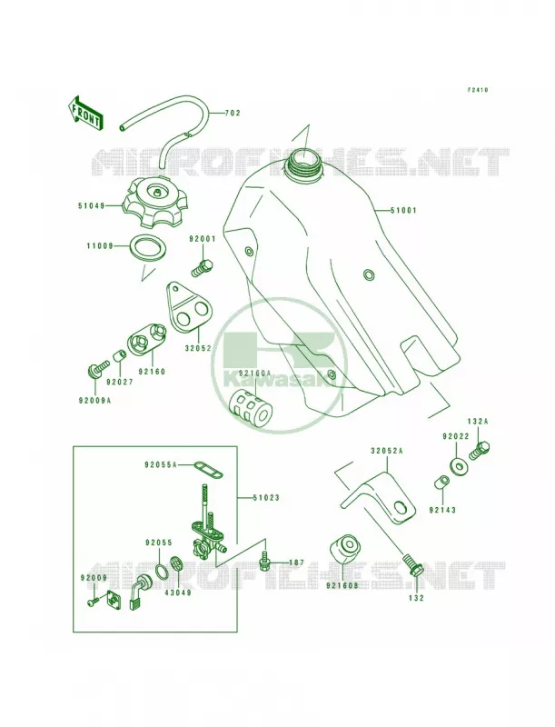 Fuel Tank Kawasaki MOTOS 250 1994 KDX250  KDX250-D4