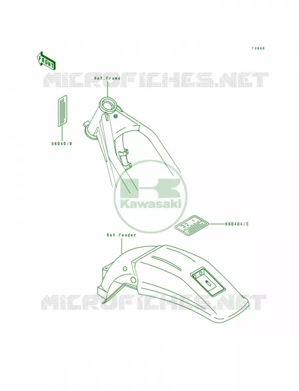 Labels Kawasaki MOTOS 250 1994 KDX250  KDX250-D4