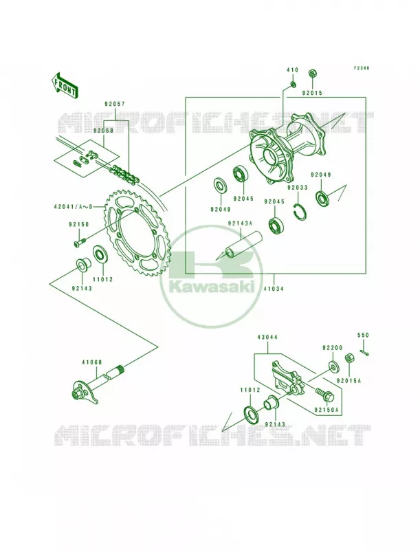 Rear Hub Kawasaki MOTOS 250 1994 KDX250  KDX250-D4