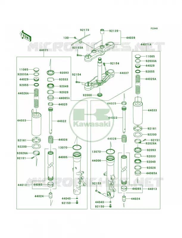 Front Fork Kawasaki MOTOS 1700 2009 Vulcan 1700 Voyager  VN1700A9F
