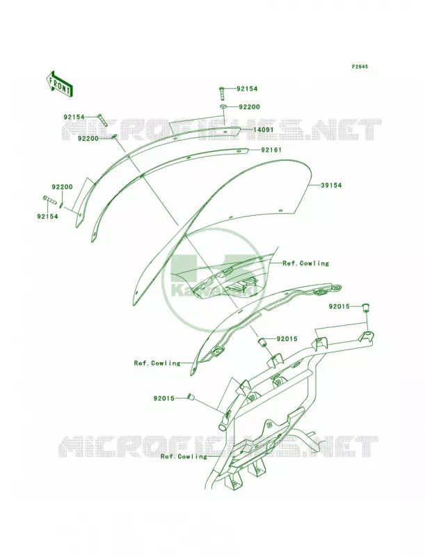 Windshield Kawasaki MOTOS 1700 2009 Vulcan 1700 Voyager  VN1700A9F