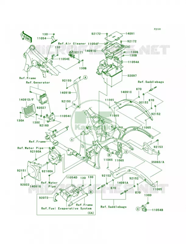 Frame Fittings Kawasaki MOTOS 900 2007 Vulcan 900 Classic LT  VN900D7F