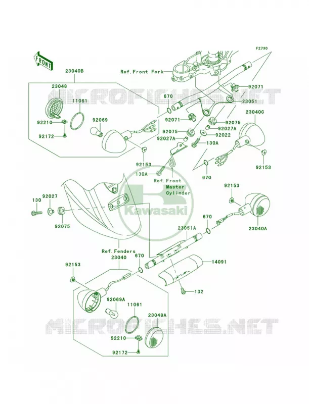 Turn Signals Kawasaki MOTOS 1600 2006 Vulcan 1600 Nomad  VN1600D6F
