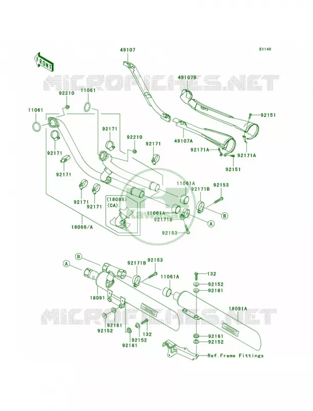 Mufflers Kawasaki MOTOS 2000 2006 Vulcan 2000 Classic LT  VN2000F6F