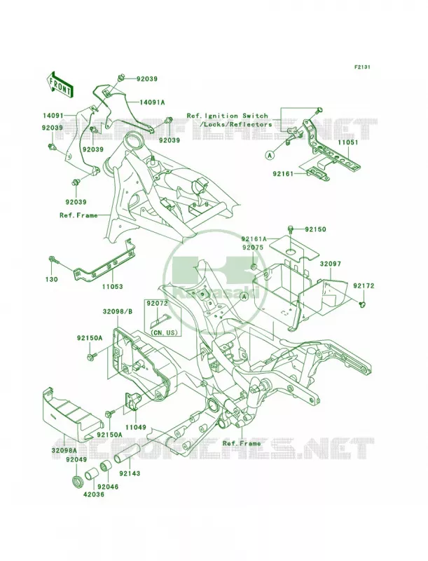 Frame Fittings Kawasaki MOTOS 1500 2004 Vulcan 1500 Nomad Fi  VN1500-L5