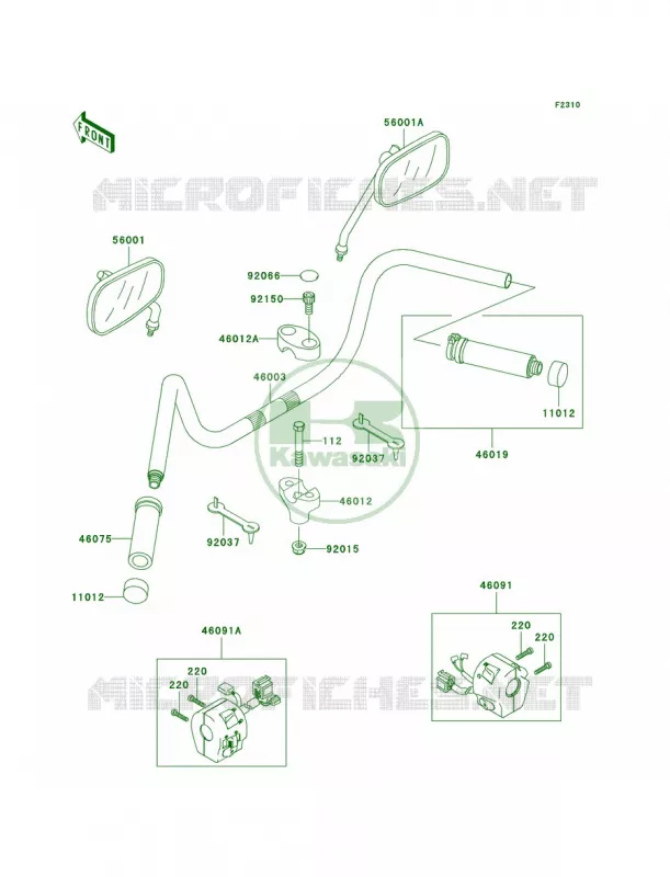 Handlebar Kawasaki MOTOS 1500 2004 Vulcan 1500 Nomad Fi  VN1500-L5