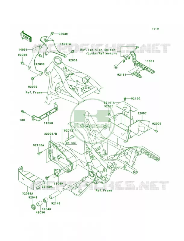 Frame Fittings Kawasaki MOTOS 1500 2003 Vulcan 1500 Nomad Fi  VN1500-L4