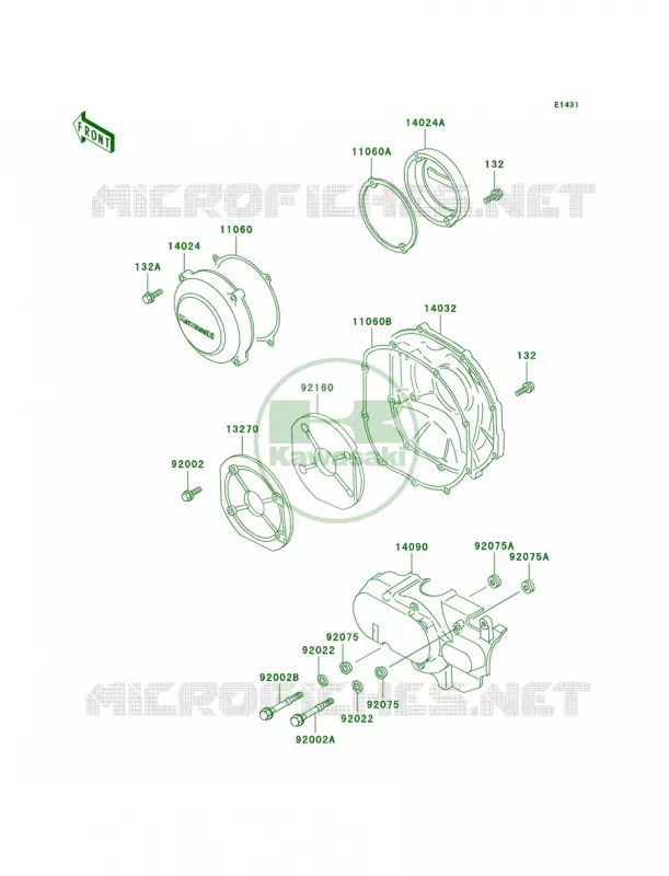 Engine Covers Kawasaki MOTOS 1200 2003 Voyager XII  ZG1200-B17