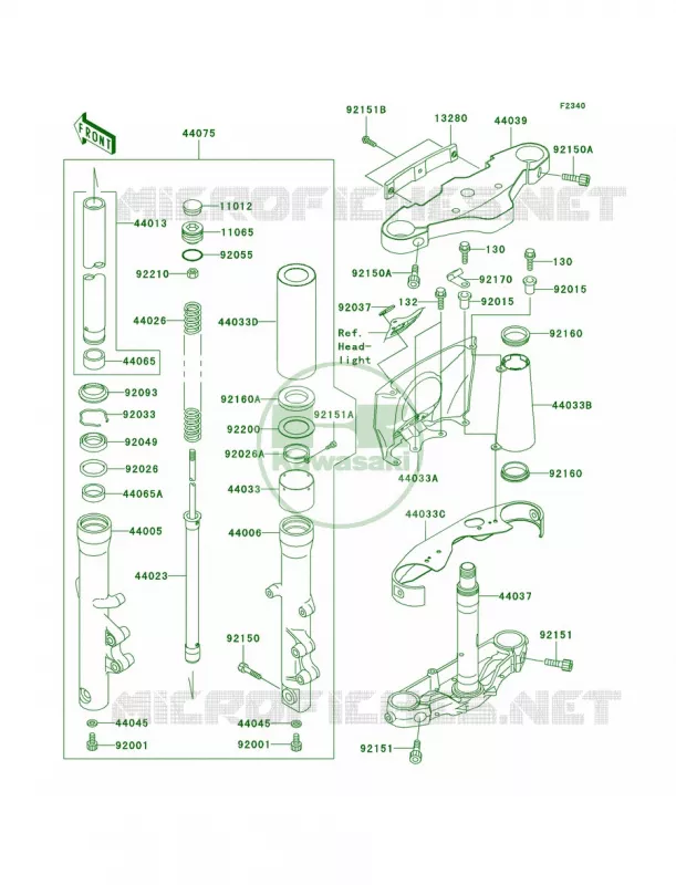 Front Fork Kawasaki MOTOS 1500 2002 Vulcan 1500 Nomad Fi  VN1500-L3
