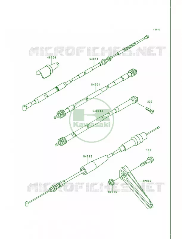 Cable Kawasaki MOTOS 200 1993 KDX200  KDX200-E5