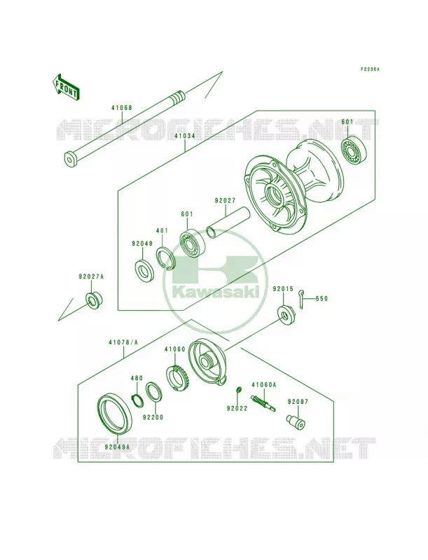 Front HubKDX200-E5E6 Kawasaki MOTOS 200 1993 KDX200  KDX200-E5