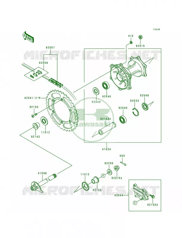 Rear Hub Kawasaki MOTOS 200 1993 KDX200  KDX200-E5