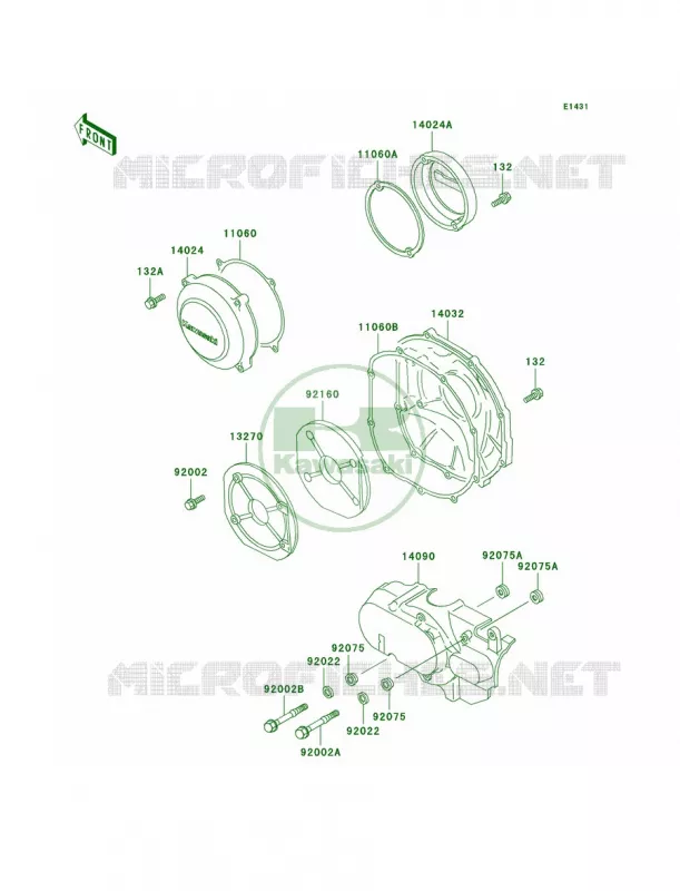 Engine Covers Kawasaki MOTOS 1200 2002 Voyager XII  ZG1200-B16