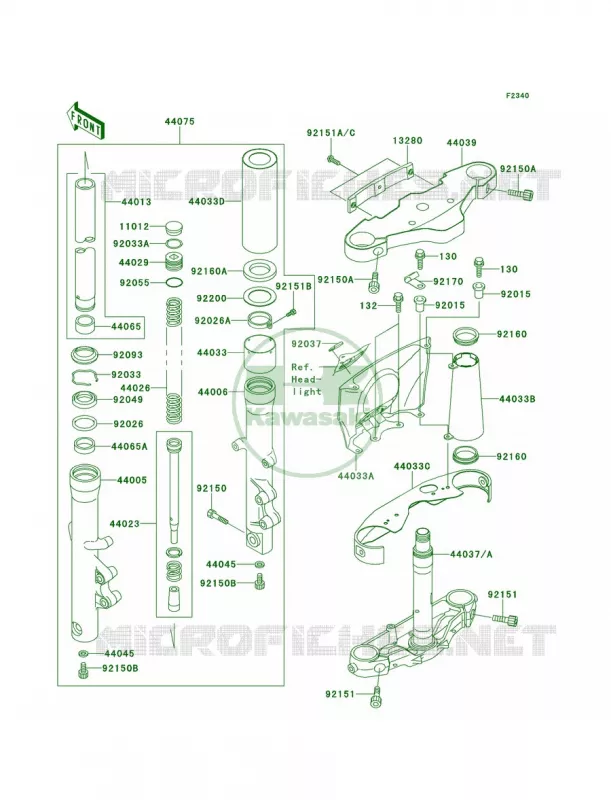 Front Fork Kawasaki MOTOS 1500 2001 Vulcan 1500 Nomad  VN1500-G3