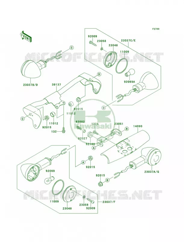 Turn Signals Kawasaki MOTOS 1500 2001 Vulcan 1500 Nomad  VN1500-G3