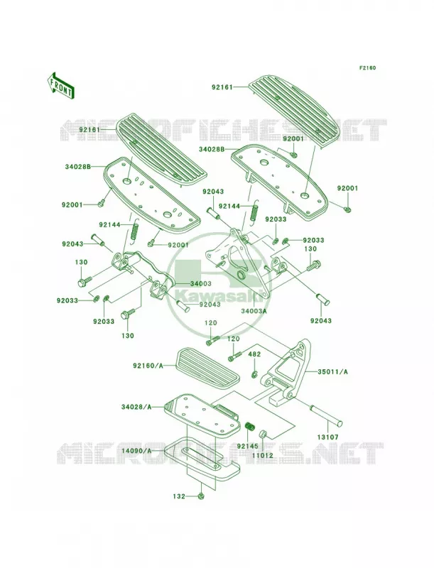 Footrests Kawasaki MOTOS 1500 2001 Vulcan 1500 Nomad Fi  VN1500-L2