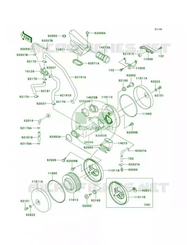 Air Cleaner Kawasaki MOTOS 1500 2000 Vulcan 1500 Nomad  VN1500-G2A