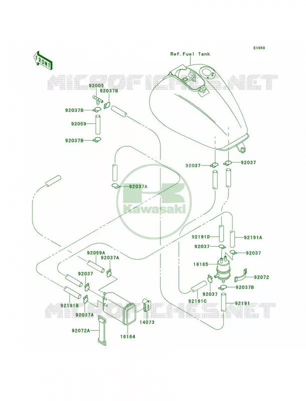 Fuel Evaporative System Kawasaki MOTOS 1500 2000 Vulcan 1500 Nomad  VN1500-G2A