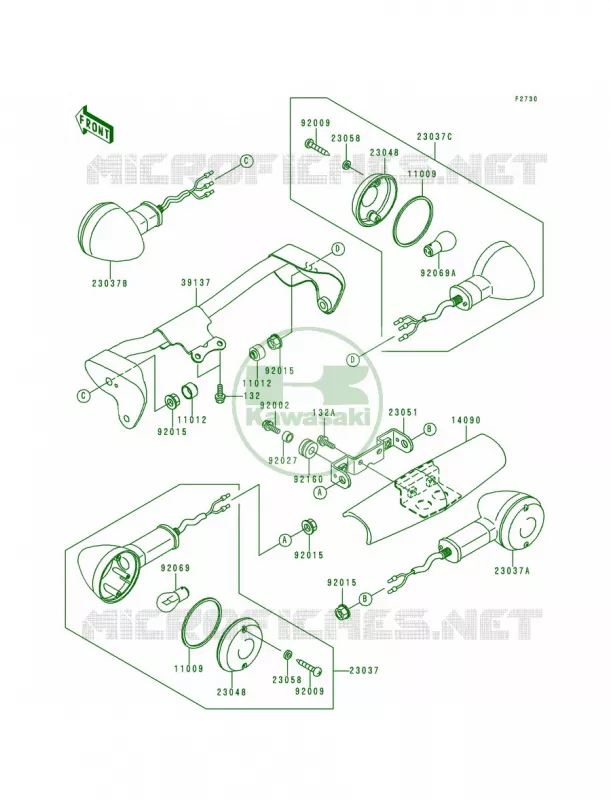 Turn Signals Kawasaki MOTOS 1500 2000 Vulcan 1500 Nomad Fi  VN1500-L1