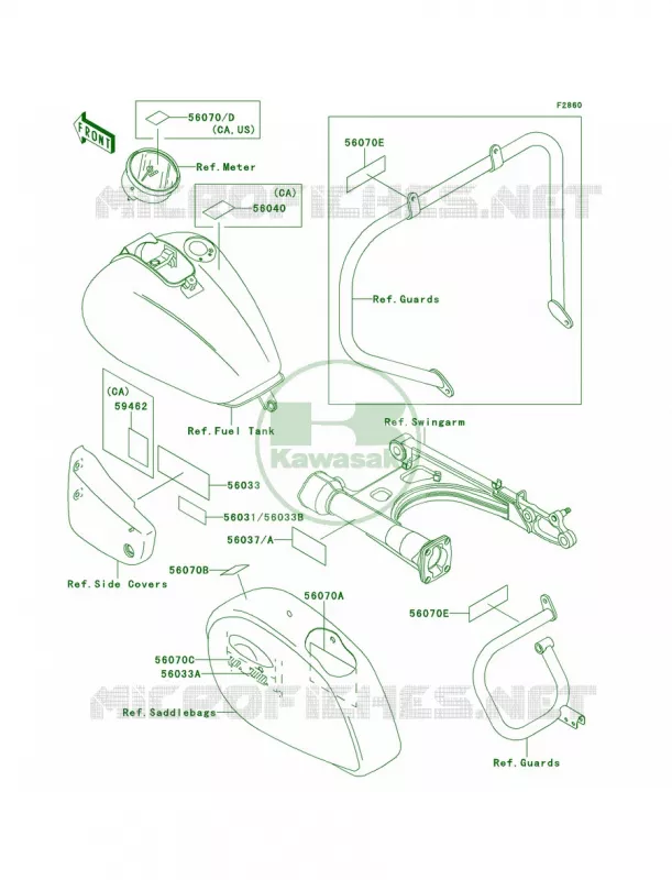 Labels Kawasaki MOTOS 1500 1999 Vulcan 1500 Nomad  VN1500-G1