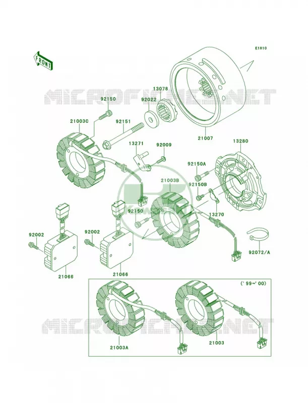 Generator Kawasaki MOTOS 1500 1999 Vulcan 1500 Nomad  VN1500-G1A