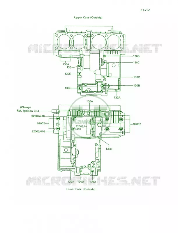 Crankcase Bolt Pattern Kawasaki MOTOS 1200 1994 Voyager XII  ZG1200-B8