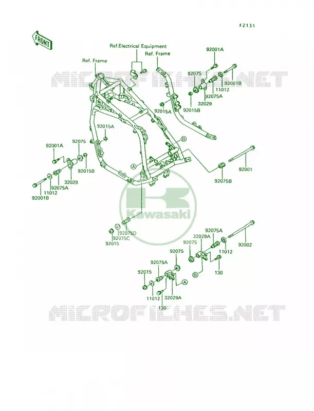 Frame Fittings Kawasaki MOTOS 1200 1994 Voyager XII  ZG1200-B8