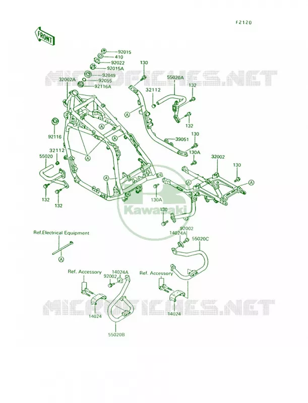 Frame Kawasaki MOTOS 1200 1994 Voyager XII  ZG1200-B8