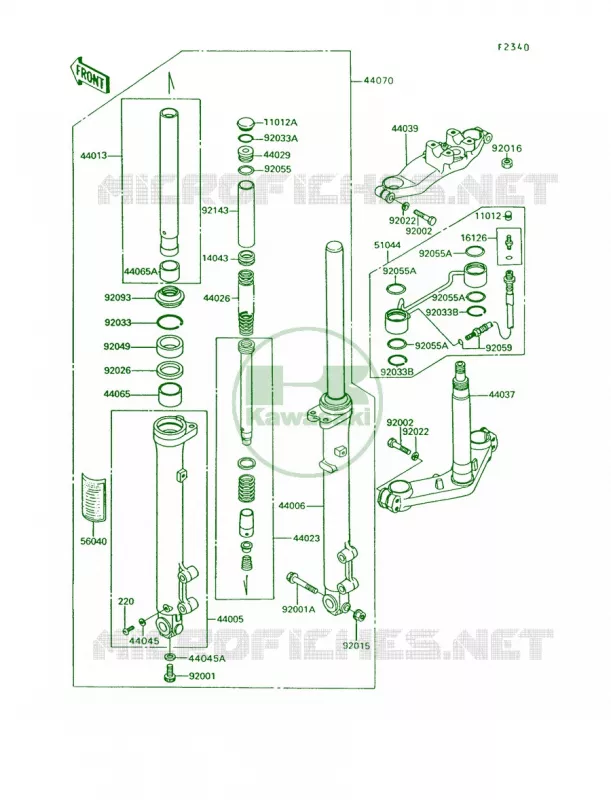 Front Fork Kawasaki MOTOS 1200 1994 Voyager XII  ZG1200-B8