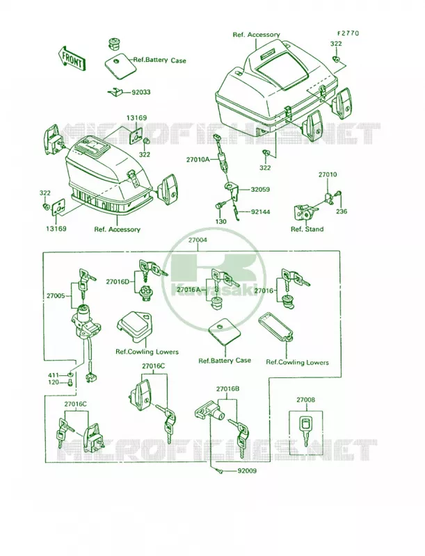 Ignition SwitchLocksReflectors Kawasaki MOTOS 1200 1992 Voyager XII  ZG1200-B6