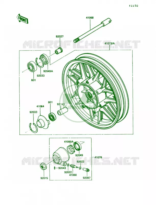 Front Hub Kawasaki MOTOS 1200 1990 Voyager XII  ZG1200-B4