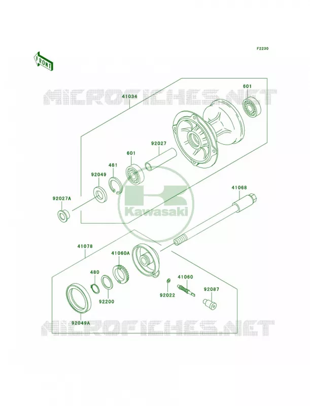 Front Hub Kawasaki MOTOS 650 1993 KLX650   KLX650-C1