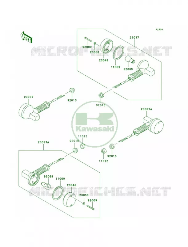 Turn Signals Kawasaki MOTOS 650 1993 KLX650   KLX650-C1