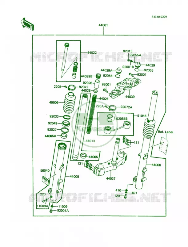 Front Fork Kawasaki MOTOS 1300 1987 Voyager  ZN1300-A5