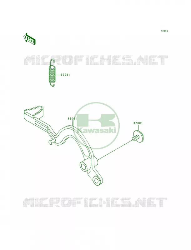 Brake Pedal Kawasaki MOTOS 200 1992 KDX200  KDX200-E4