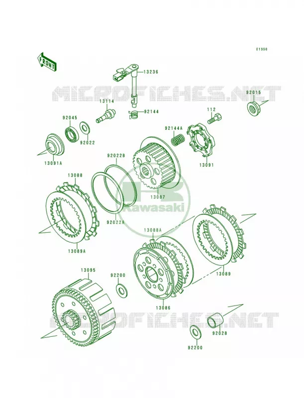 Clutch Kawasaki MOTOS 200 1992 KDX200  KDX200-E4