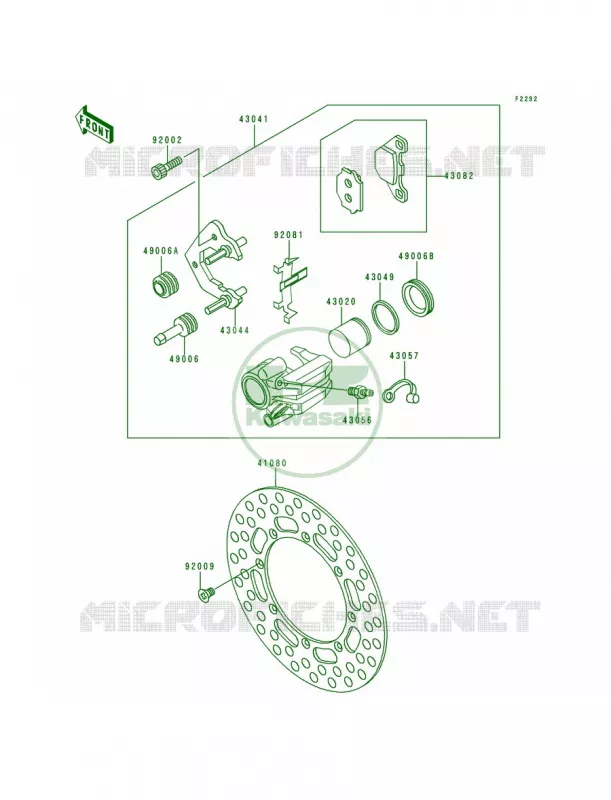 Front CaliperKDX200-E4 Kawasaki MOTOS 200 1992 KDX200  KDX200-E4