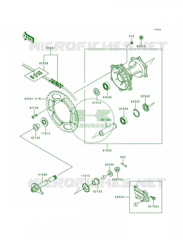 Rear Hub Kawasaki MOTOS 200 1992 KDX200  KDX200-E4