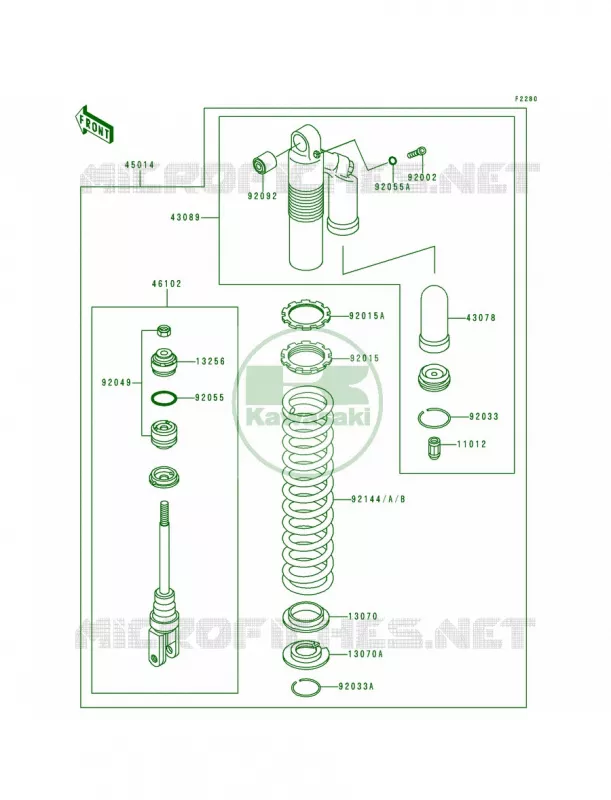 Shock Absorber Kawasaki MOTOS 200 1992 KDX200  KDX200-E4