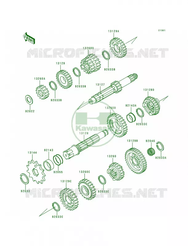 Transmission Kawasaki MOTOS 200 1992 KDX200  KDX200-E4