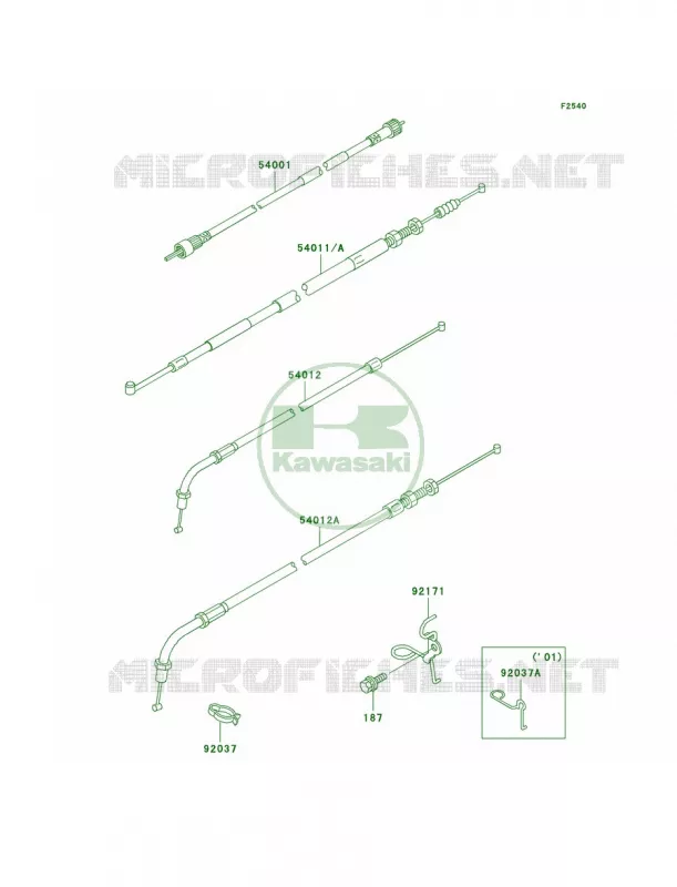 Cables Kawasaki MOTOS 1000 2005 Police 1000  KZ1000-P24
