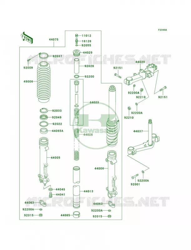 Front ForkP21P22P24 Kawasaki MOTOS 1000 2005 Police 1000  KZ1000-P24